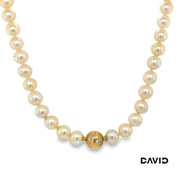 Perlenkette 50cm Brillant & Perle Gold 750/18k
