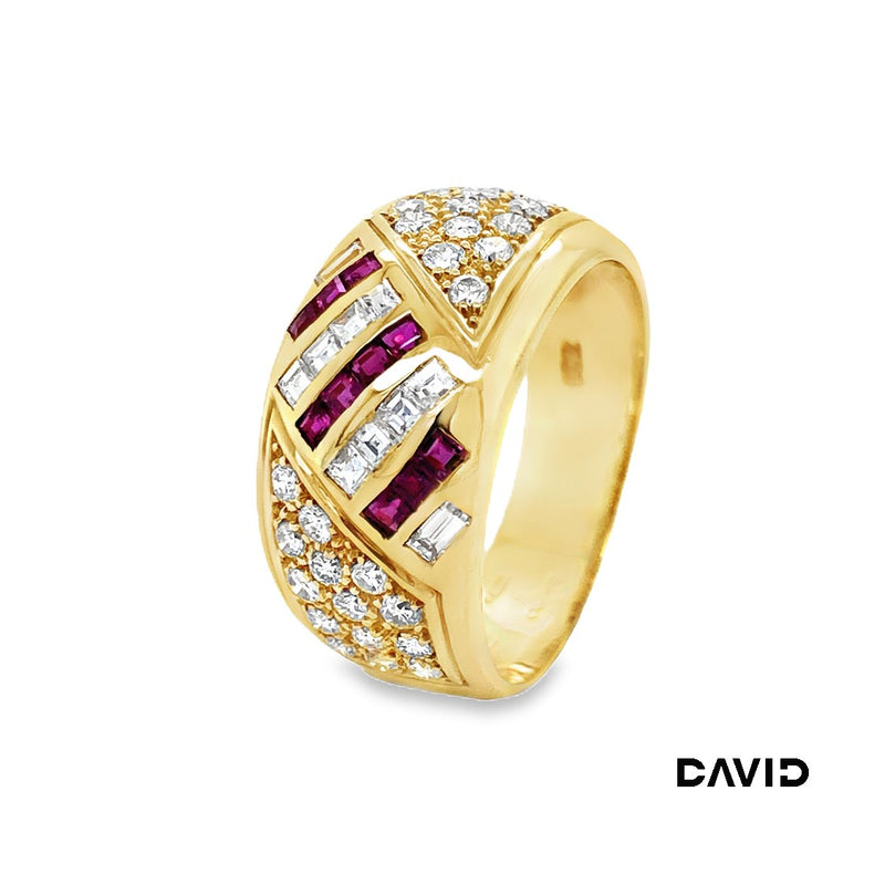 Ring Brillanten/Rubin Gold 750/18k