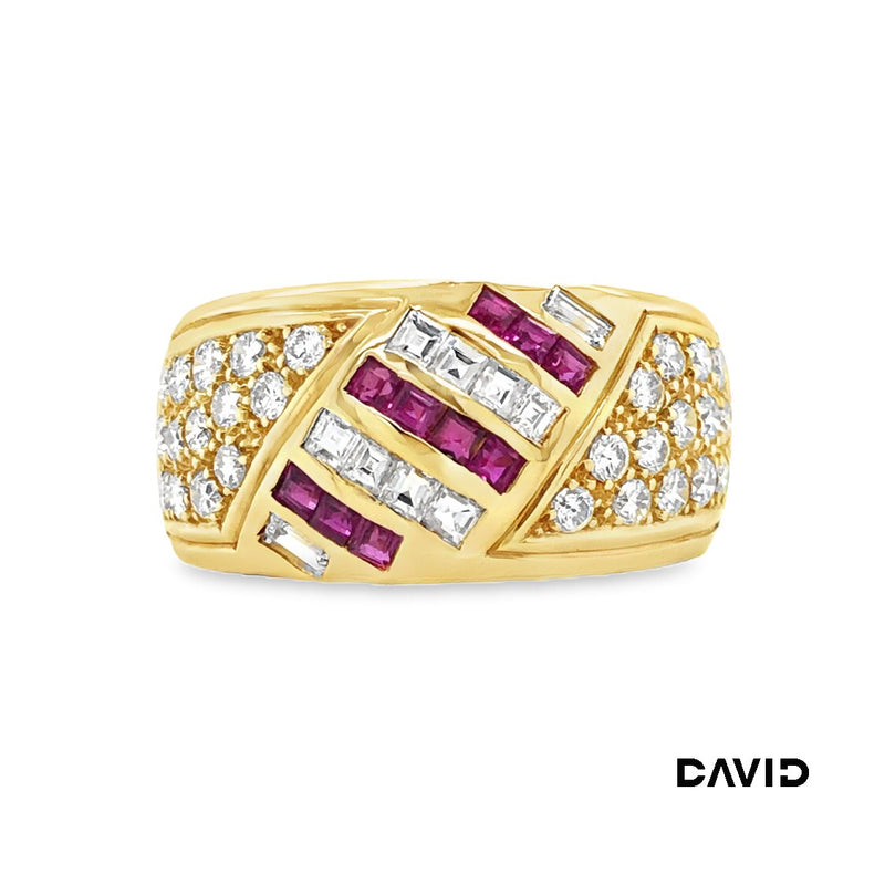 Ring Brillanten/Rubin Gold 750/18k