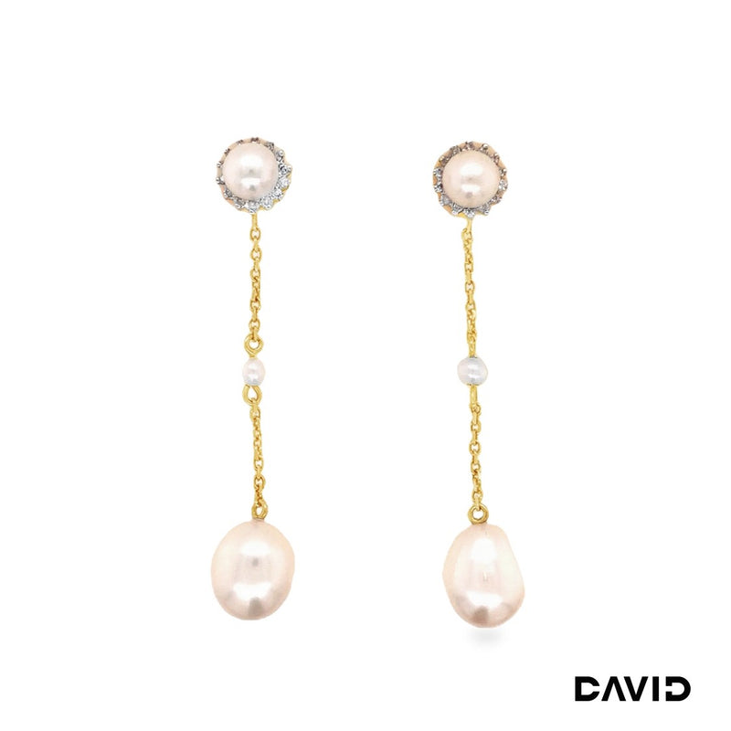 Ohrhänger Diamanten & Perlen Gold 750/18k