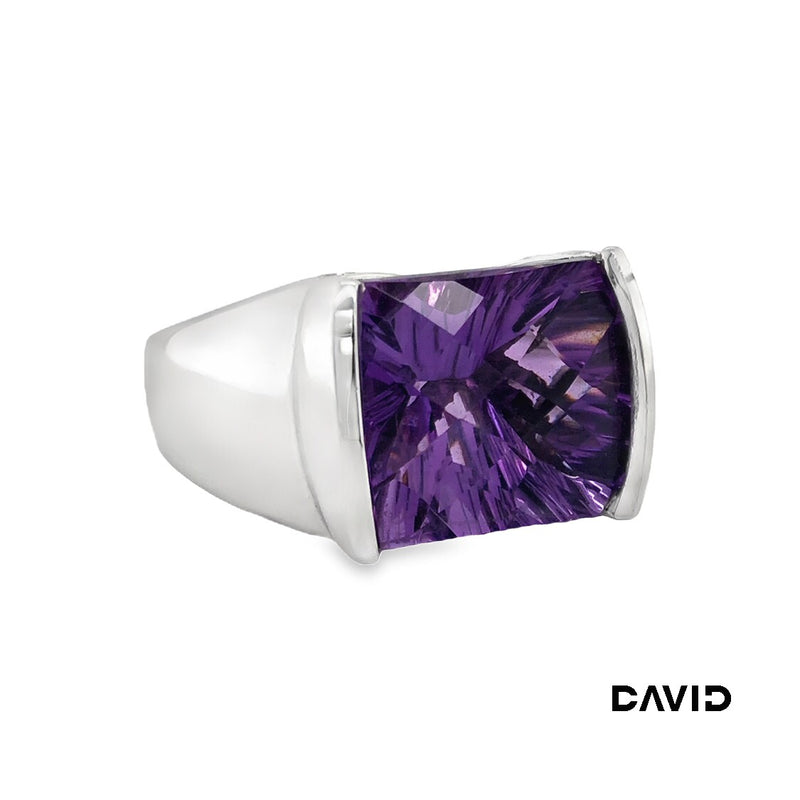 Ring Brill/Amethyst 750-18k Weißgold