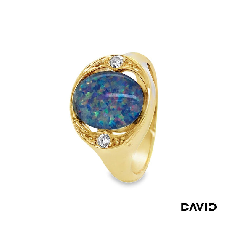 Ring Diamanten/Opal Gold 8k