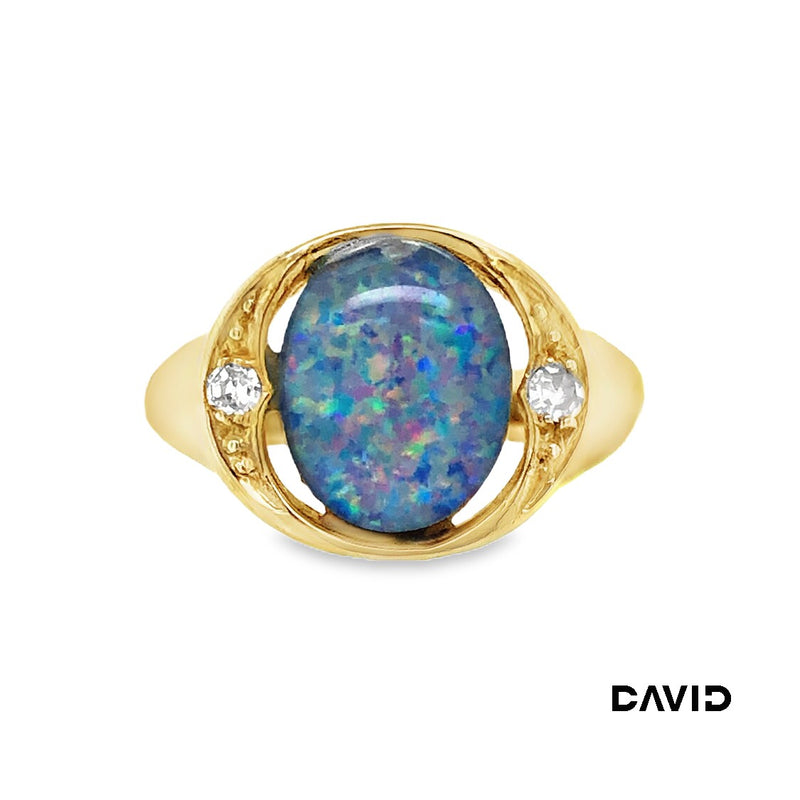 Ring Diamanten/Opal Gold 8k