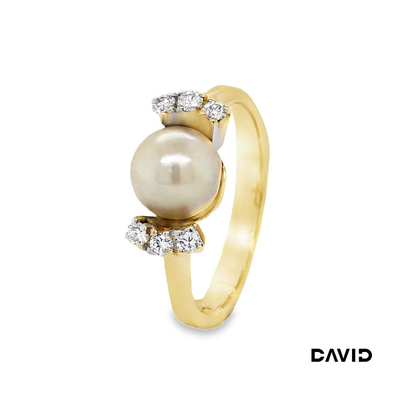 Ring Brillant & Perle Gold 14k