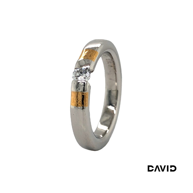 Ring Brillant Platin 950 + Gold 750