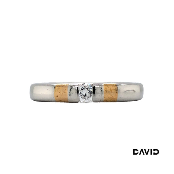 Ring Brillant Platin 950 + Gold 750