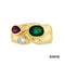 Ring Brillant/Rubin/Smaragd Gold 18k