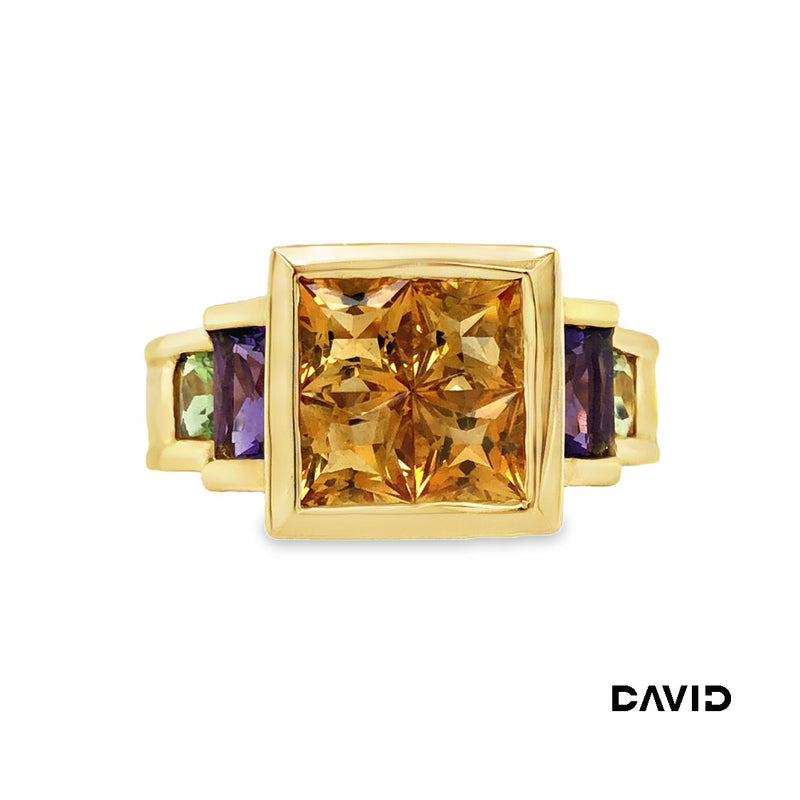 Ring Citrin / Amethyst / Peridot Gold 14k