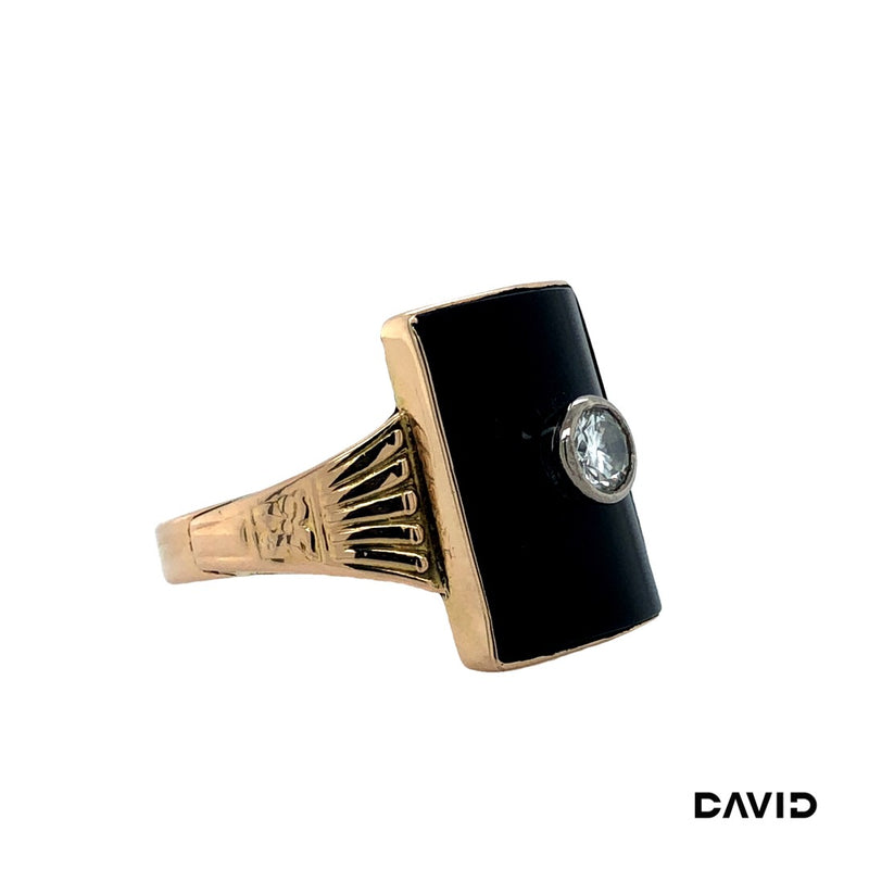 Ring Brillant/Onyx Gold 585/14k