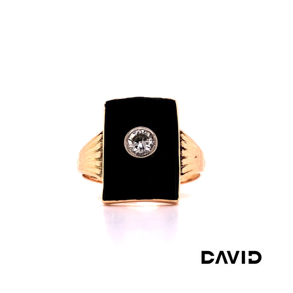 Ring Brillant/Onyx Gold 14k