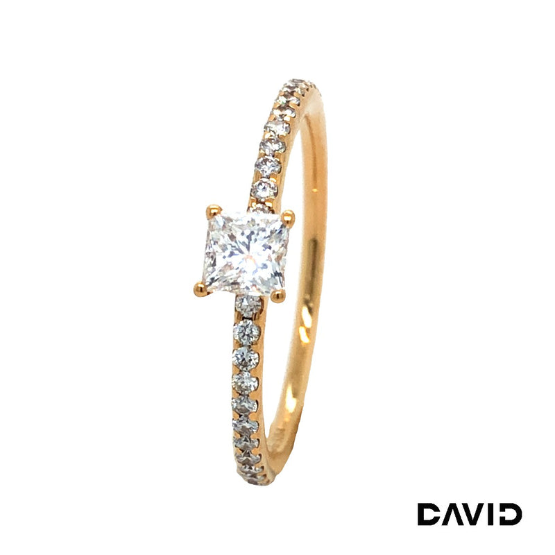 Ring Wempe Diamant Princess- Cut Gold 750/18k
