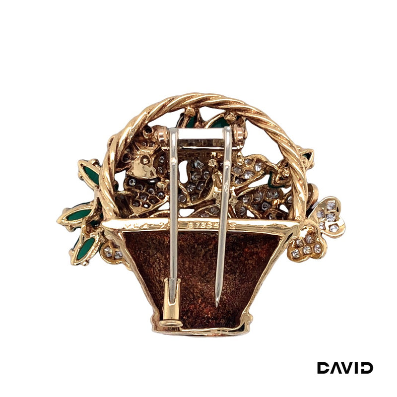 Brosche Van Cleefs & Arpels Brillanten / Farbsteine Gold 750/18k