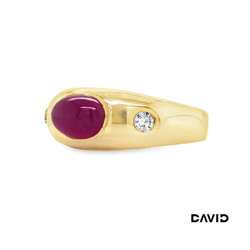 Ring Brillanten/Farbstein Rubin Gold 585/14k