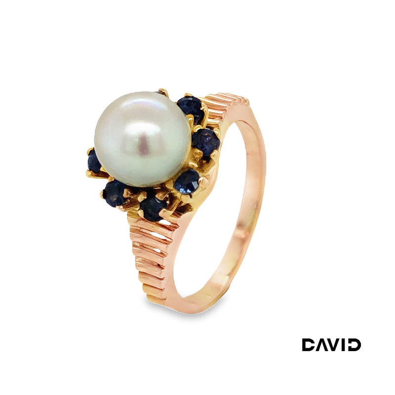 Ring Perle/Saphir Gold 18k