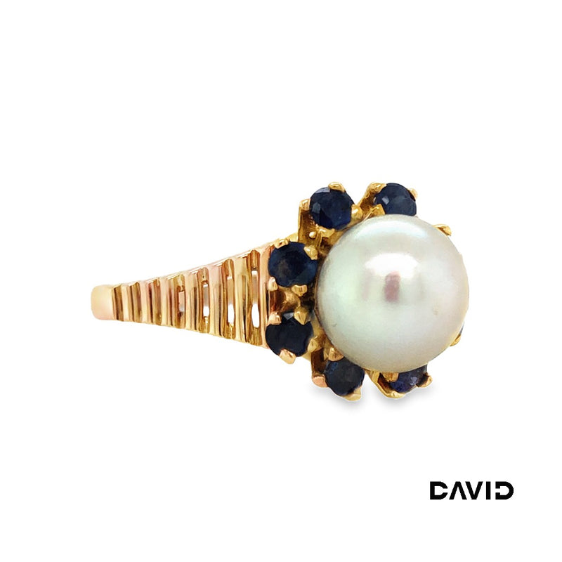 Ring Perle/Saphir Gold 18k