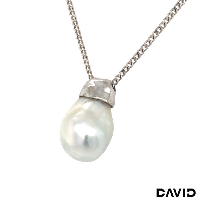 Kette 38 mit Anhänger Marbe 585/14k Weißgold