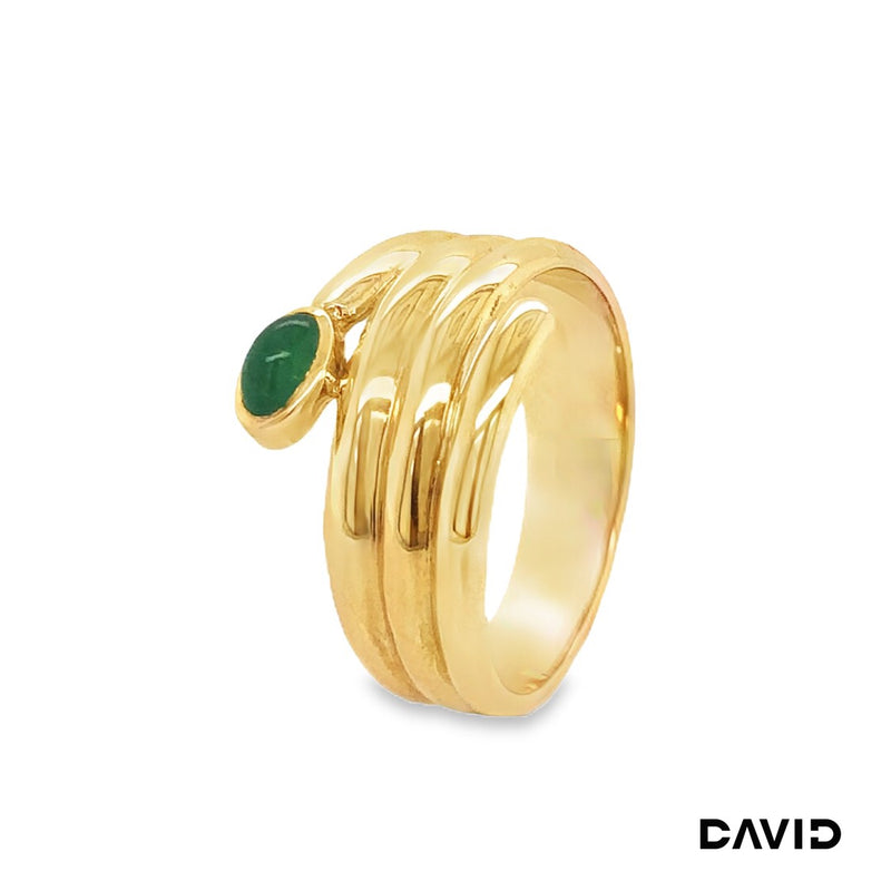 Ring Smaragd Cabbochon Gold 18k