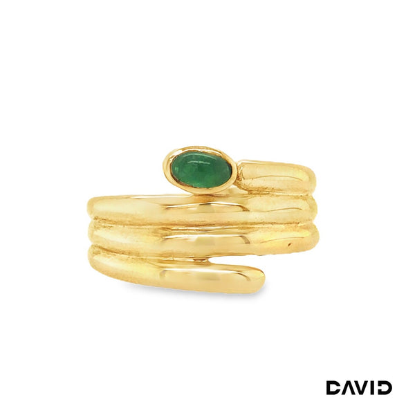 Ring Smaragd Cabbochon Gold 750/18k
