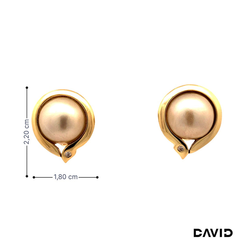 Ohrstecker Perle mit Brillant Gold 585/14k