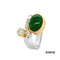 Ring Brillant/Jade Platin 950 + Gold 750