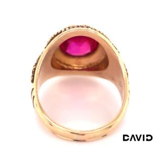 College Ring "1964" Farbstein rot 417/GG - 10k