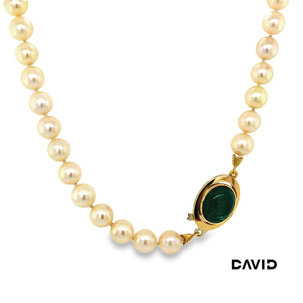 Perlenkette 42 Jade Gold 18k
