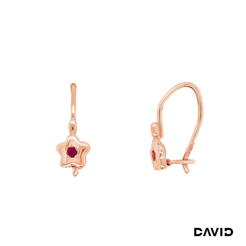 Ohrhänger Rubin Rotgold 583 / 14k