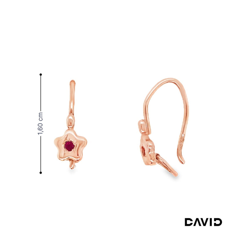 Ohrhänger Rubin Rotgold 583 / 14k