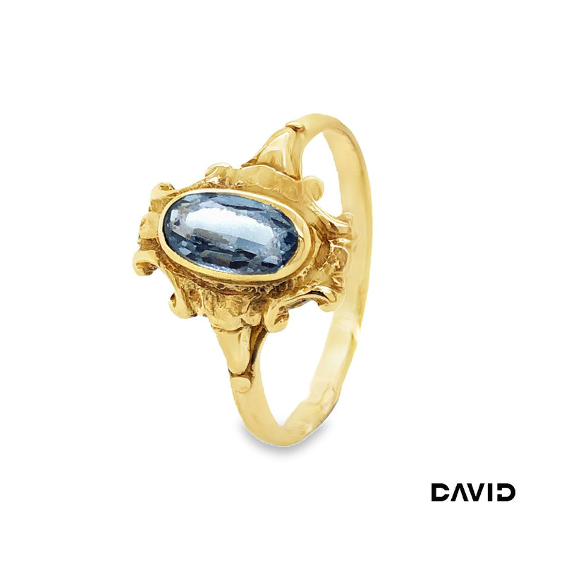 Ring Farbstein blau Gold 585/14k