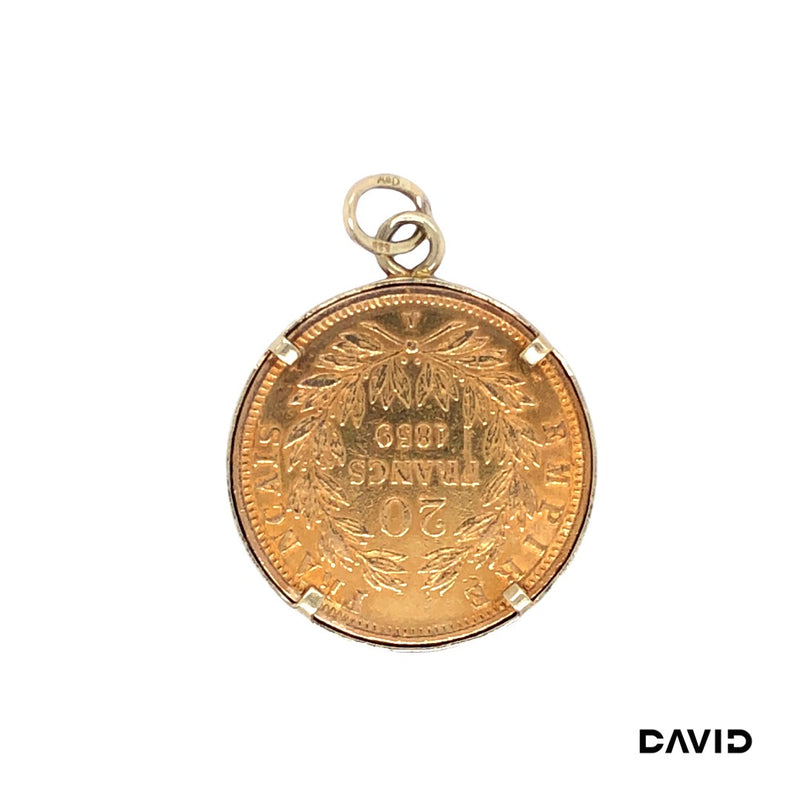 Anhänger Münze 20 France 1859 585 /900