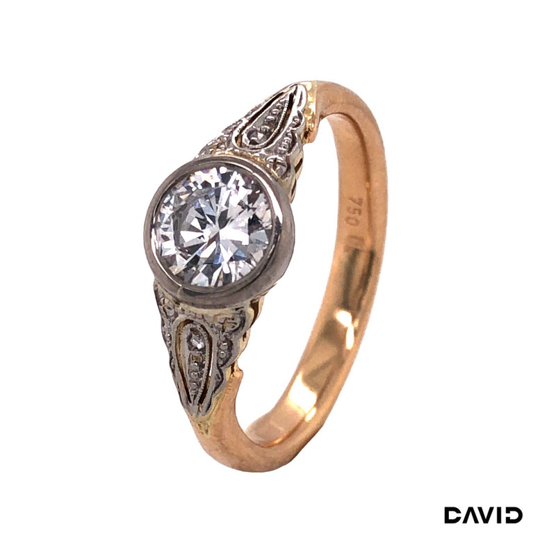 Ring Brill./Smaragd 585/14k Weißgold