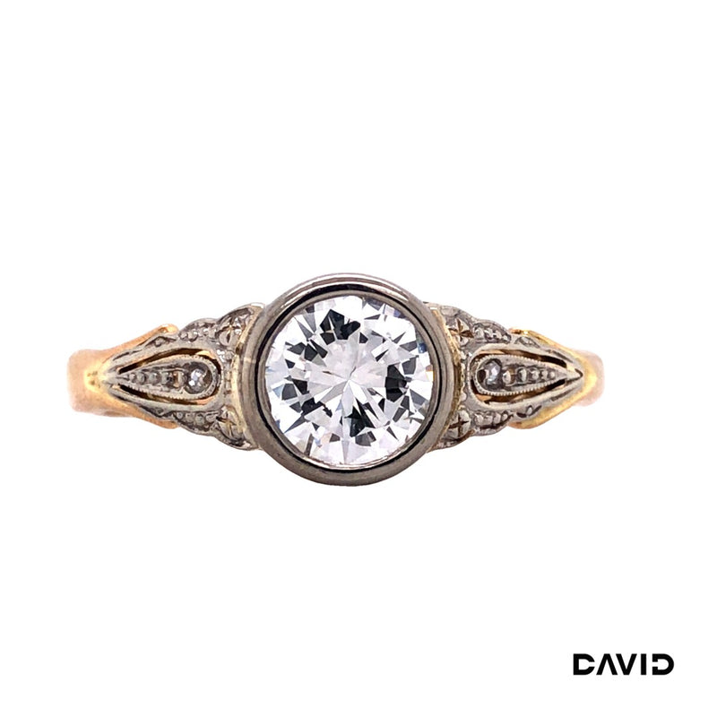Ring Brill./Smaragd 585/14k Weißgold