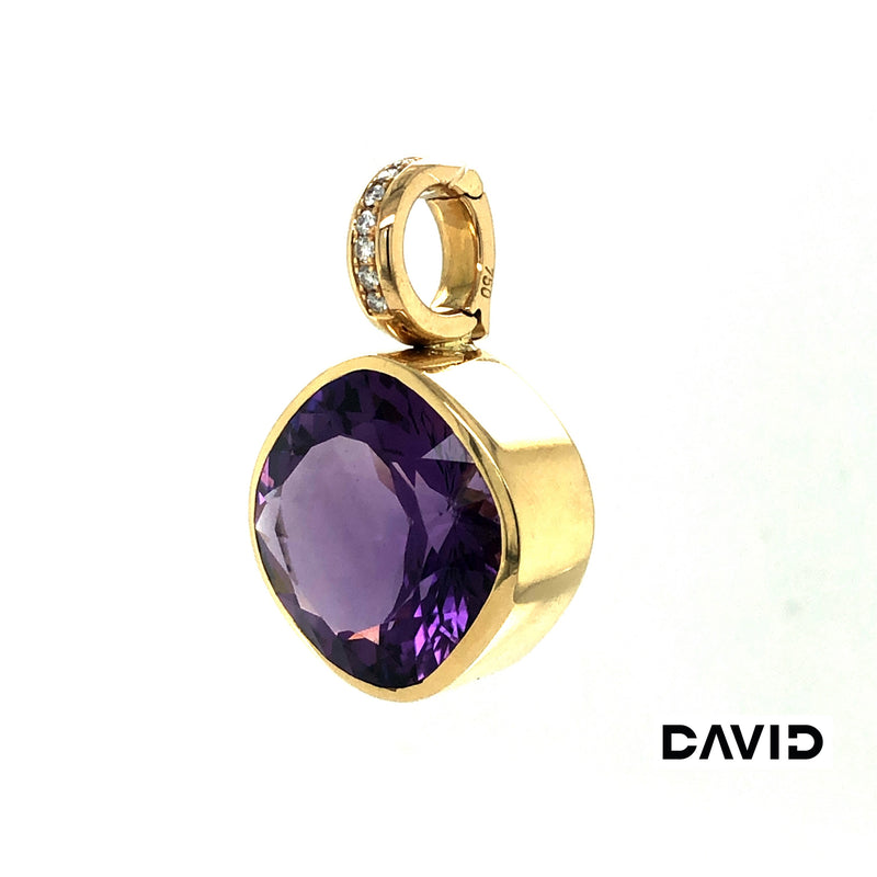 Anhänger Clip Brillanten/Amethyst Gold 18k