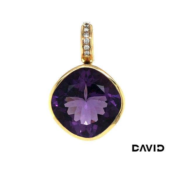 Anhänger Clip Brillanten/Amethyst Gold 18k