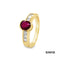 Ring Rubin/Diamant Prinzess-Cut Gold 750/18k