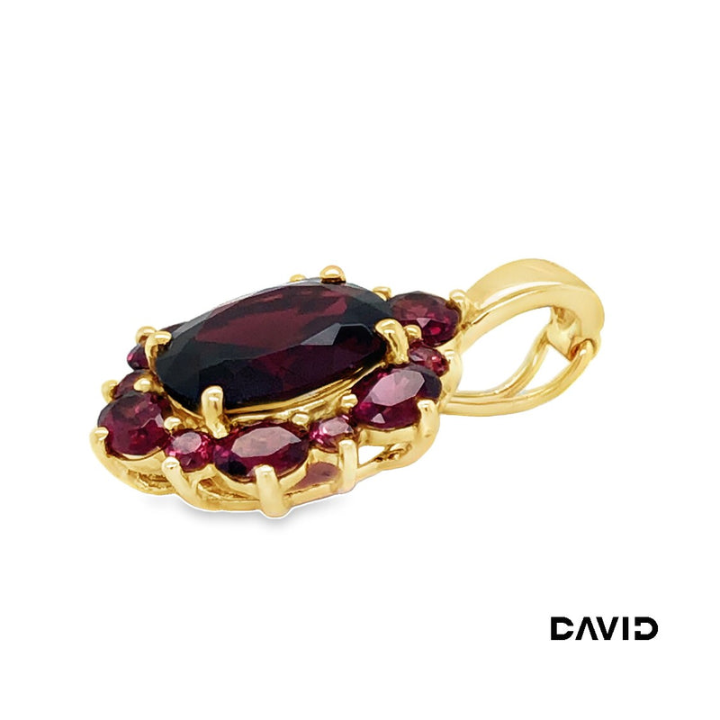 Anhänger Clip Rhodolite Gold 14k