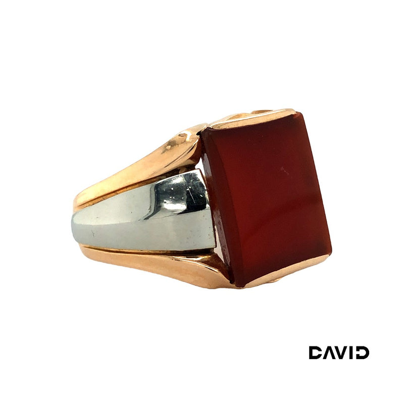 Ring Carneol Gold 18k Bicolor