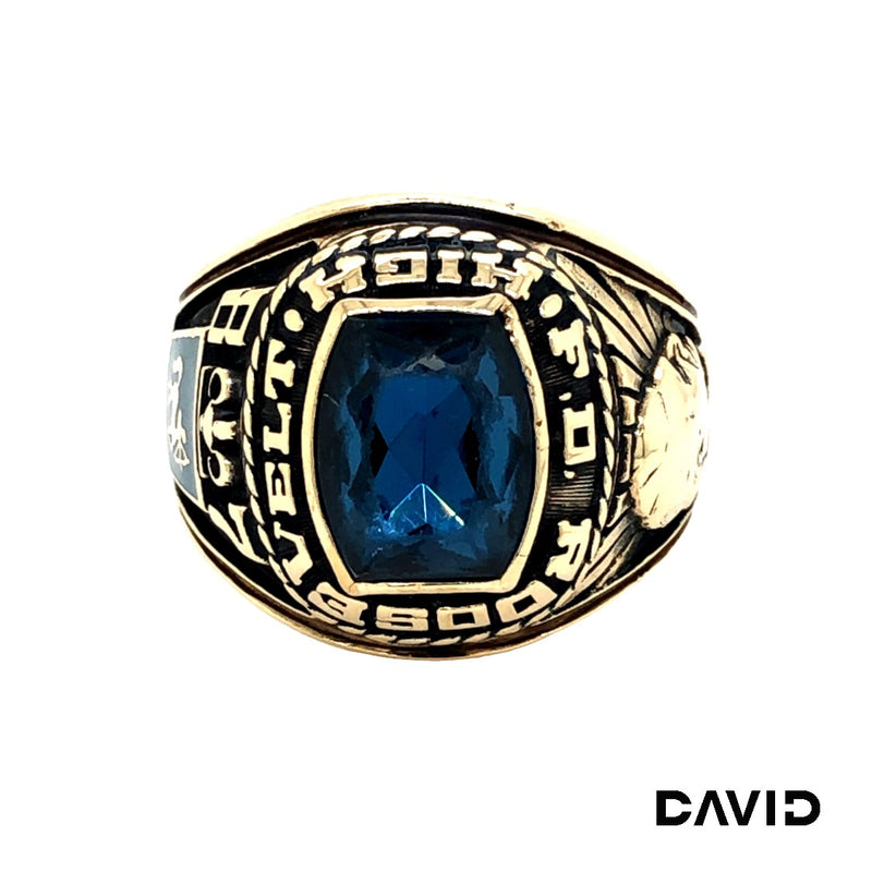 College Ring "1987" Topas Gold 10k