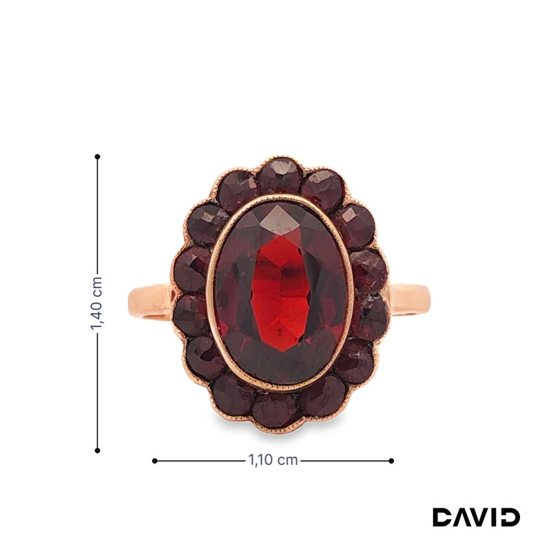 Ring Granat Gold 8k