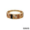 Ring Zirkonia Schwarz Gold 14k Tricolor