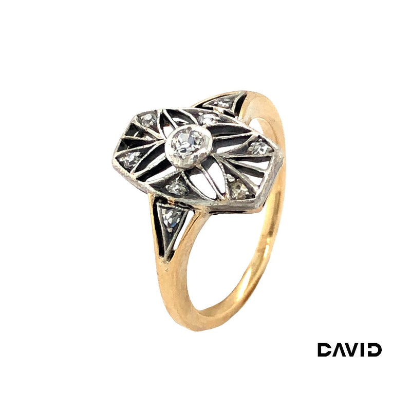 Ring Diamant - Altschliff 14k Roségold