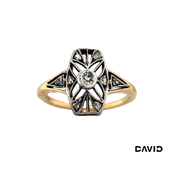 Ring Diamant - Altschliff 14k Roségold