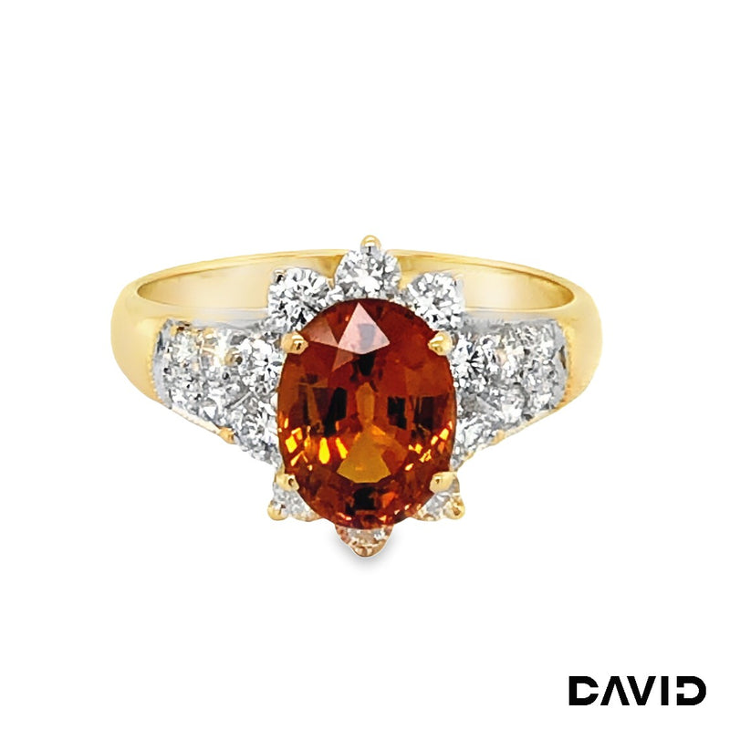 Ring Brillanten/Citrin Gold 750/18k