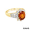 Ring Brillanten/Citrin Gold 750/18k