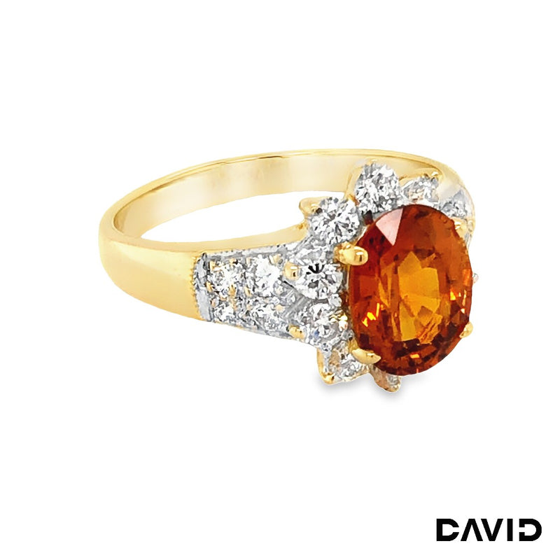 Ring Brillanten/Citrin Gold 750/18k