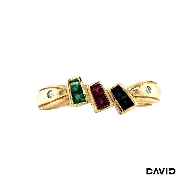 Ring Rubin/Saphir/Smaragd/Brillant Gold 585/14k