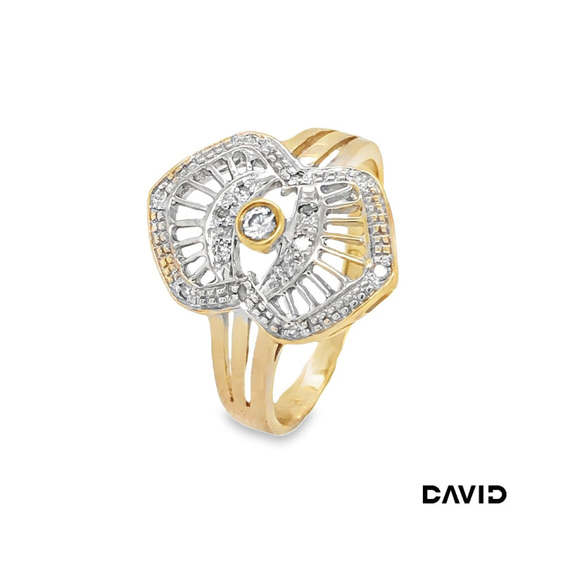 Ring Diamanten Gold 14k Bicolor