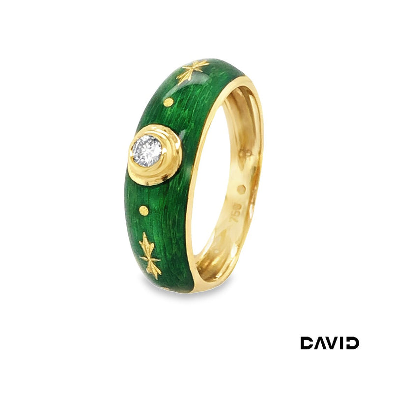 Ring Farbergé Emaille/Brillant Gold 750/18k
