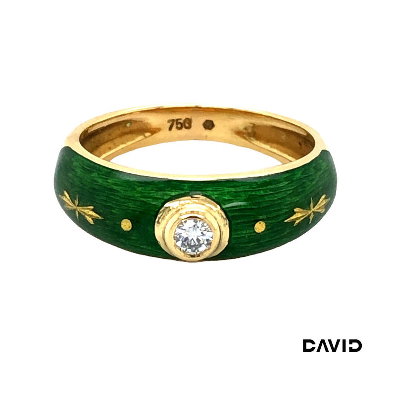 Ring Farbergé Emaille/Brillant Gold 750/18k