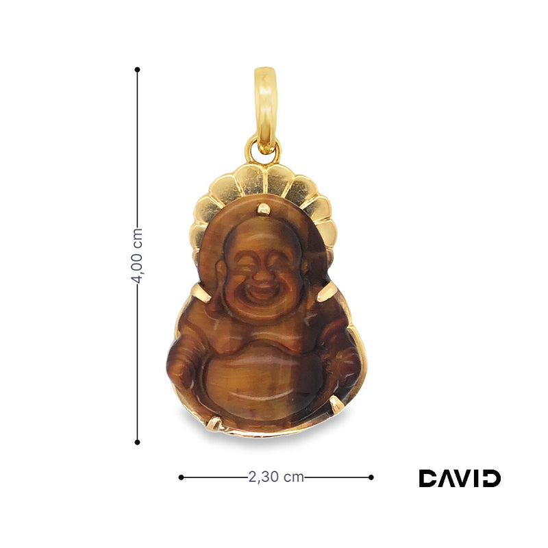 Anhänger Buddha Tigerauge Gold 750/18k